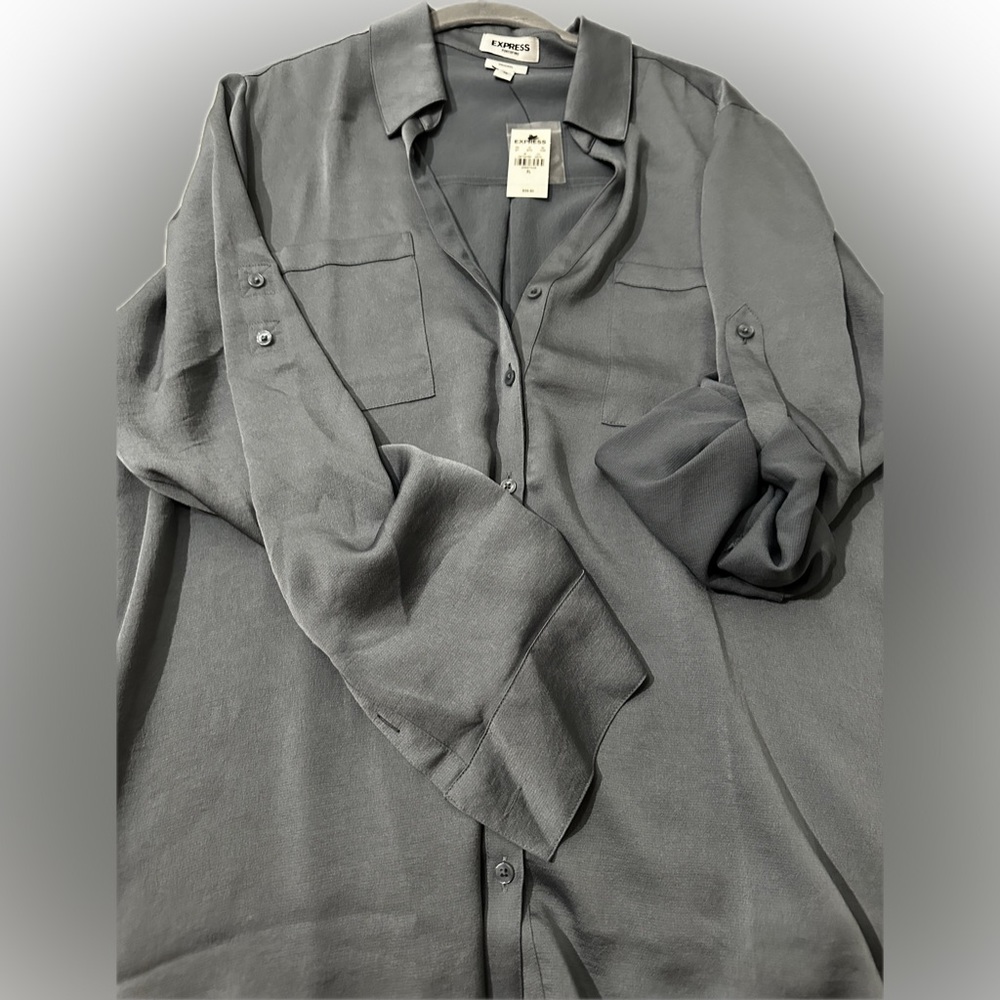 NWT Express dress shirt, dusty blue color
